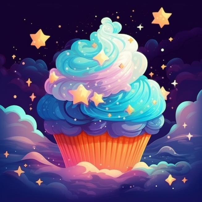 cartoon star themed cupcake